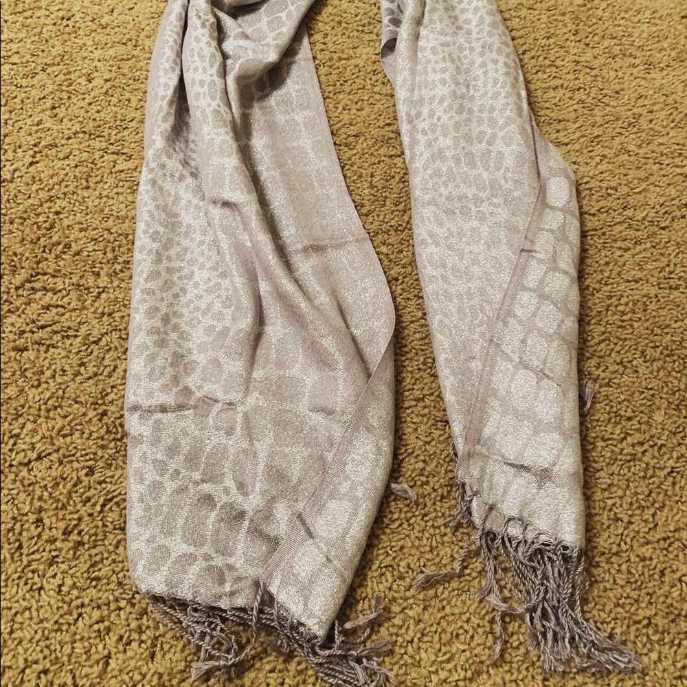 Silver animal print scarf
